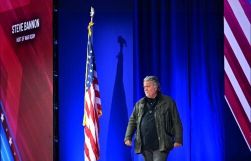 Former White House chief strategist Steve Bannon is seen here on February 24