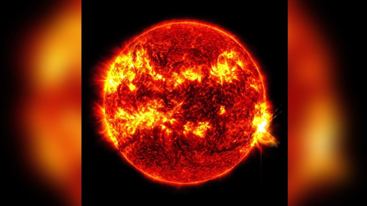 <i>NASA/SDO via CNN Newsource</i><br/>The flash of light pictured on the right side of the Sun was captured by NASA’s Solar Dynamics Observatory.