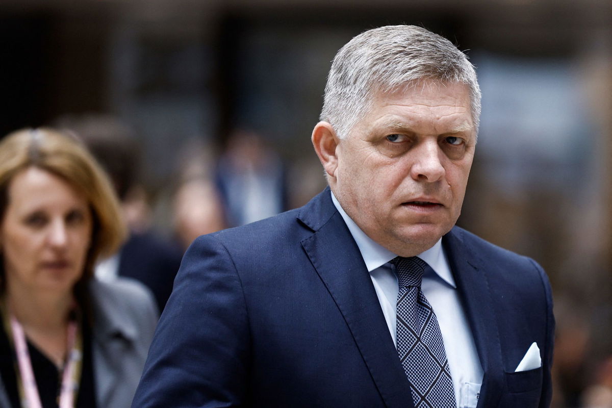<i>Kenzo Tribouillard/AFP via Getty Images/FILE via CNN Newsource</i><br/>Slovakia's Prime Minister Robert Fico attends a European Council summit in Brussels