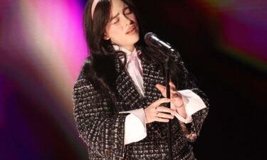 Billie Eilish performing at the 2024 Oscars in Hollywood in March.
