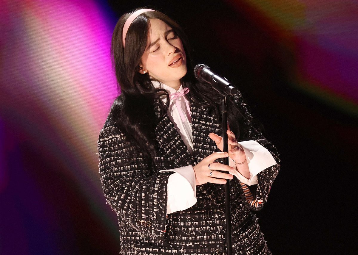 <i>Rich Polk/Variety/Getty Images via CNN Newsource</i><br/>Billie Eilish performing at the 2024 Oscars in Hollywood in March.