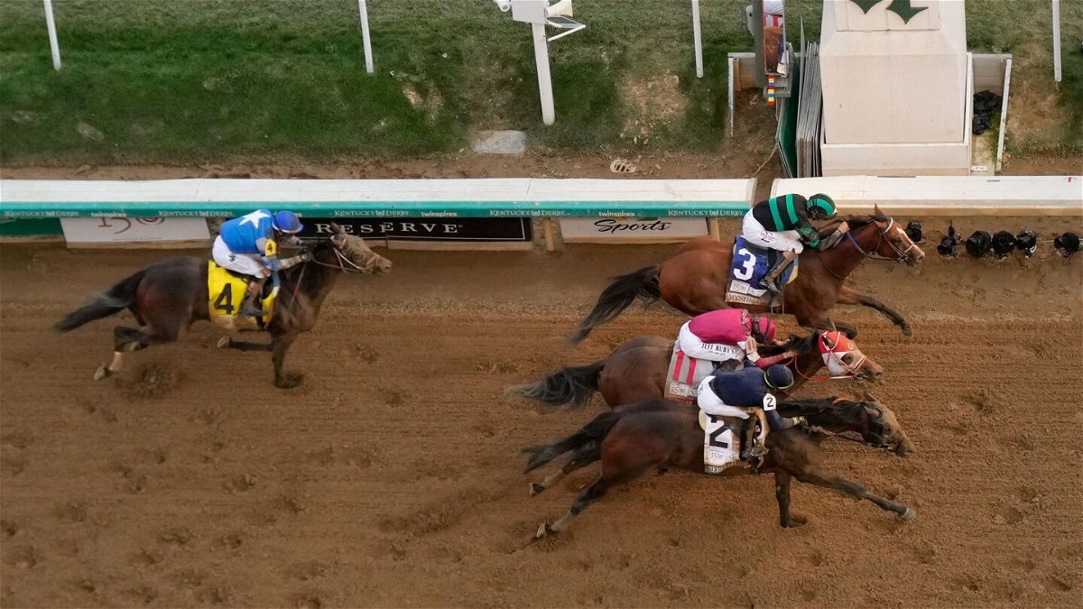 <i>Charlie Riedel/AP via CNN Newsource</i><br/>Mystik Dan finished narrowly ahead of his rivals in a dramatic finish at the 2024 Kentucky Derby.