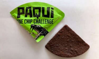 A Paqui One Chip Challenge chip is displayed in Boston