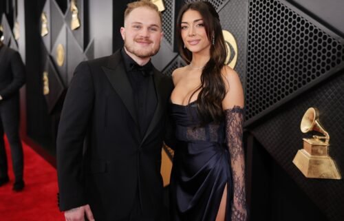 Zach Bryan and Brianna LaPaglia at the 2024 Grammy Awards in Los Angeles.