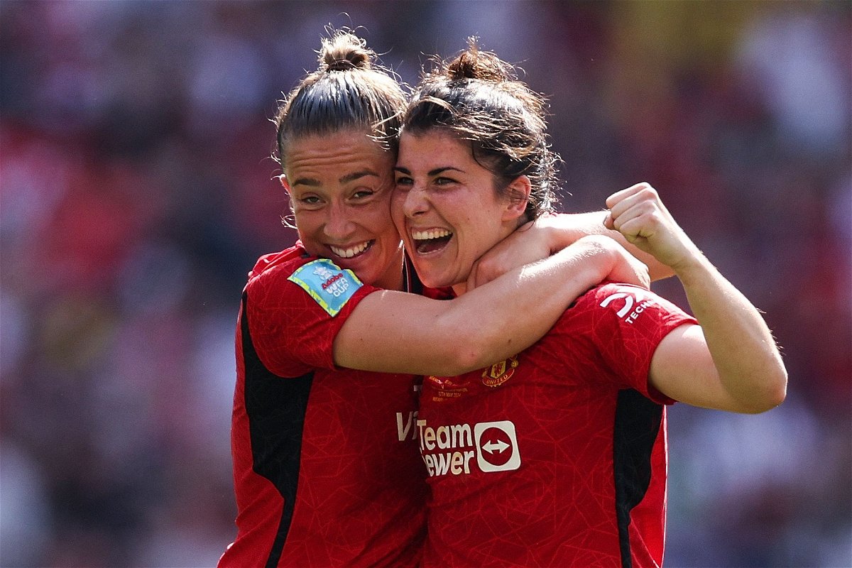 <i>Adrian dennis/AFP/Getty Images via CNN Newsource</i><br/>Manchester United celebrated a comprehensive victory in the Women's FA Cup final.