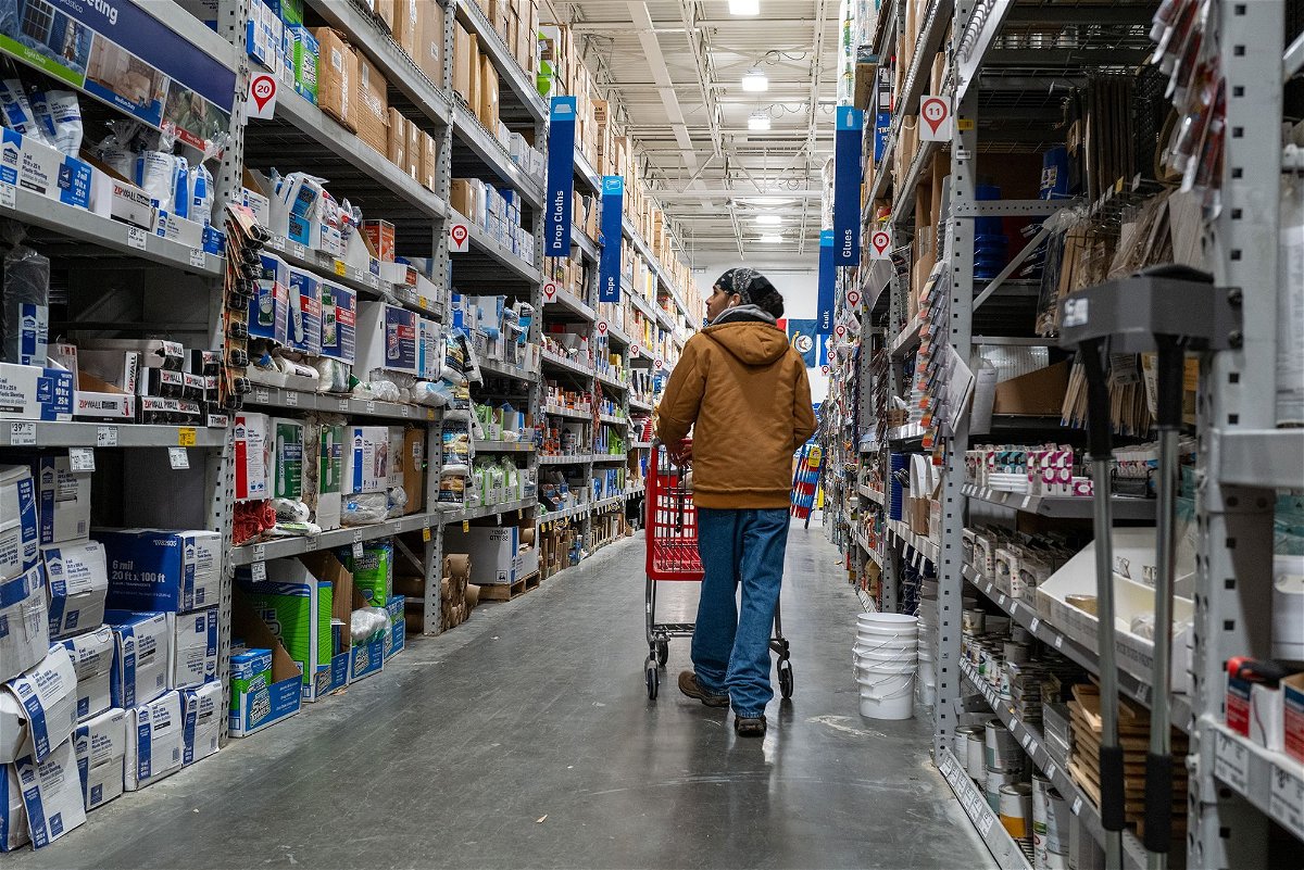 <i>Spencer Platt/Getty Images via CNN Newsource</i><br/>People shop at a home improvement store in Brooklyn on January 25 in New York City. It’s becoming tougher and tougher for Americans to carry on with their spending spree.