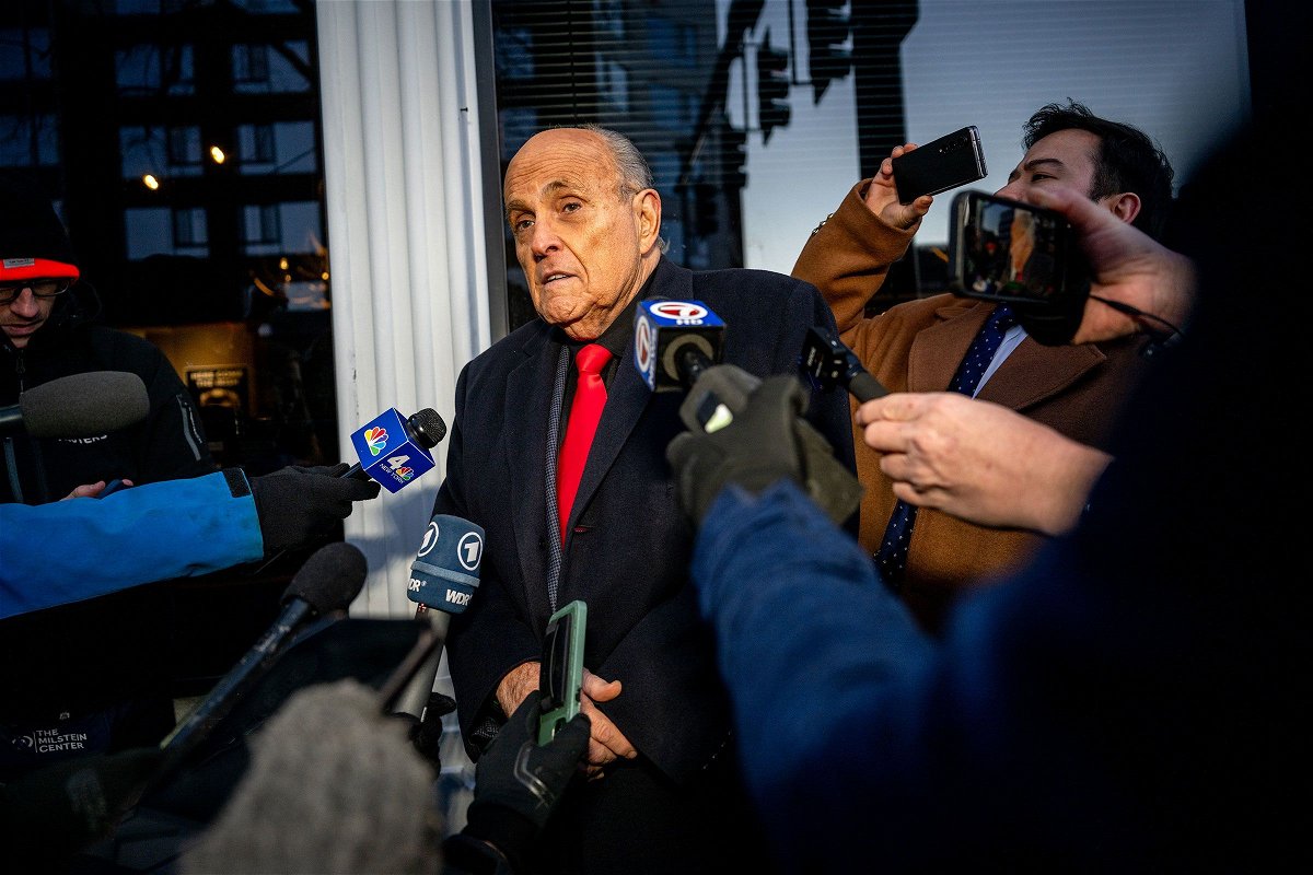 <i>Brandon Bell/Getty Images via CNN Newsource</i><br/>The DC attorney discipline board is recommending that Rudy Giuliani be disbarred. Giuliani is seen here in Manchester