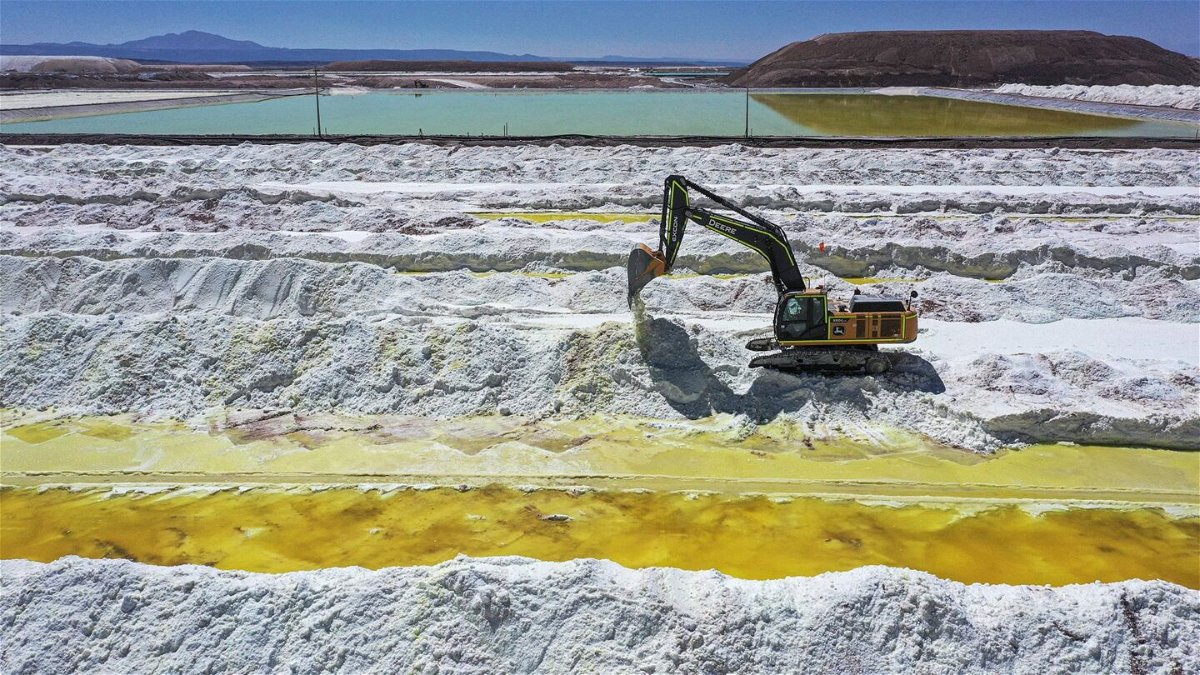 <i>Martin Bernetti/AFP/Getty Images via CNN Newsource</i><br/>The lithium mine of the Chilean company Sociedad Quimica Minera in the Atacama Desert