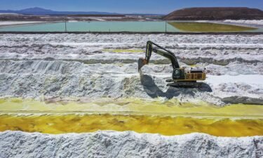 The lithium mine of the Chilean company Sociedad Quimica Minera in the Atacama Desert