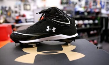 Under Armour baseball cleats are displayed at T & B Sports in October 2015 in San Rafael