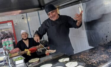 Chef Arturo Rivera Martinez prepares tacos at Taquería El Califa de León restaurant in Mexico City on May 15.