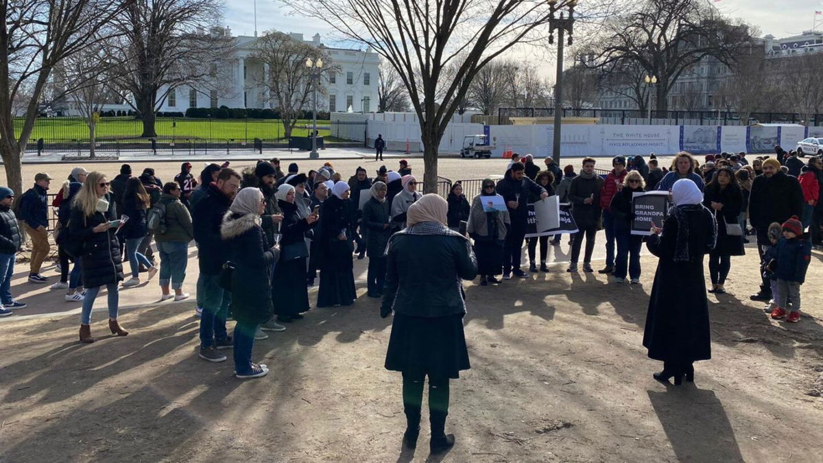 <i>family photo via CNN Newsource</i><br/>A vigil is held outside of the White House on February 17 to mark three years since Majd Kamalmaz's detention in Syria.