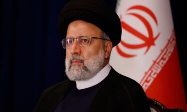 Iranian President Ebrahim Raisi is pictured in New York in September 2023. A helicopter carrying Raisi has been involved in an incident while he was visiting East Azerbaijan