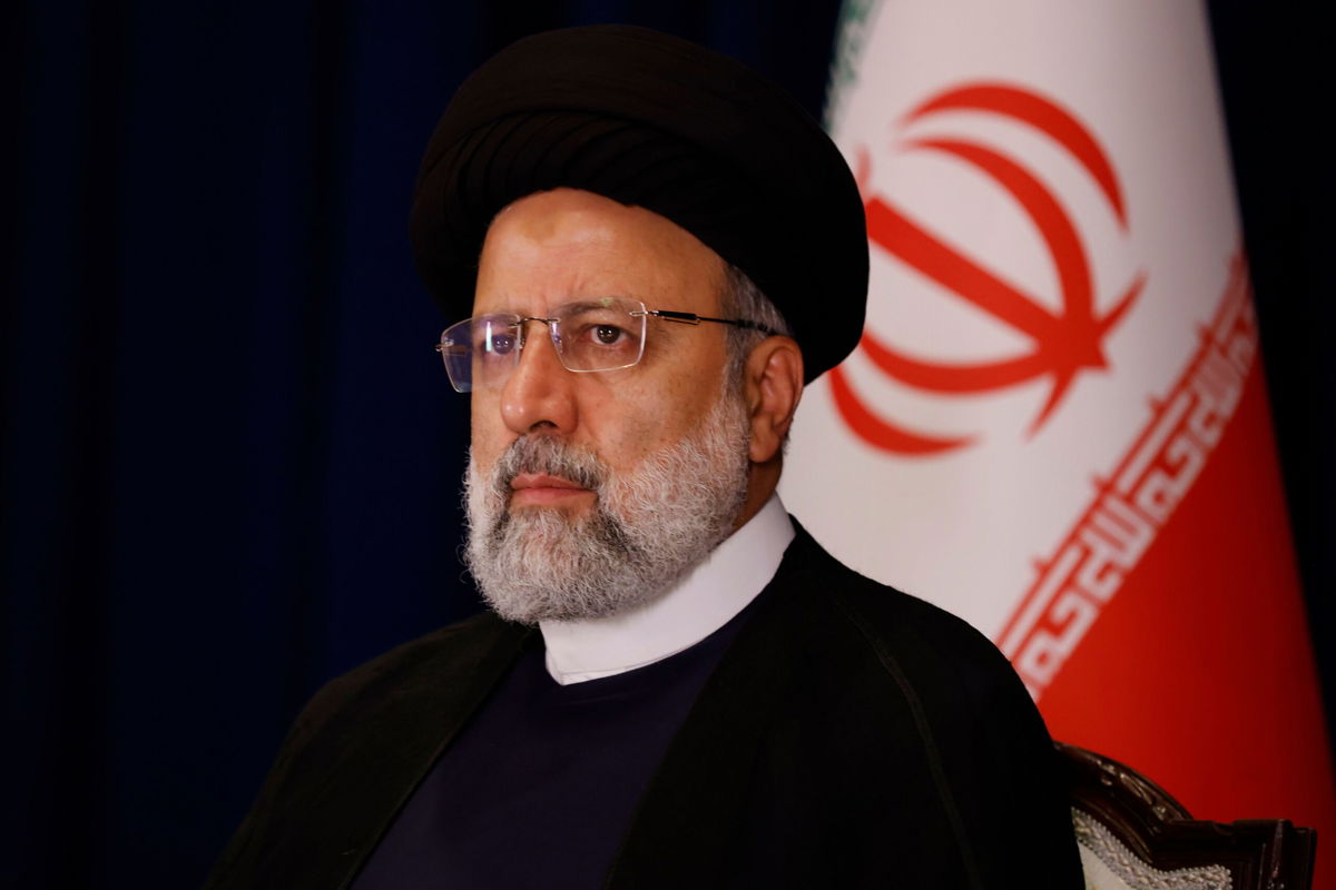<i>Jason DeCrow/AP/File via CNN Newsource</i><br/>Iranian President Ebrahim Raisi is pictured in New York in September 2023. A helicopter carrying Raisi has been involved in an incident while he was visiting East Azerbaijan