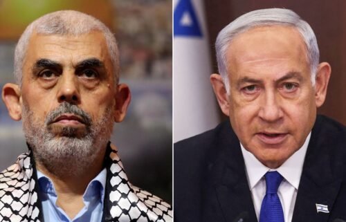 The International Criminal Court is seeking arrest warrants for Hamas leader Yahya Sinwar (left) and Israeli Prime Minister Benjamin Netanyahu.