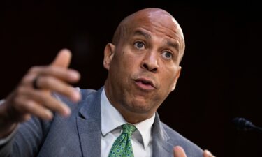 A White House-backed effort to vote on a border security package in the Senate was dealt a blow when Sen. Cory Booker said he would not support the legislation. Booker is seen here in May 2023.