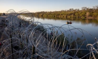 The Rio Grande is pictured at the US-Mexico border on January 9 in Eagle Pass