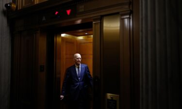 Sen. Rick Scott (R-FL) boards an elevator between votes at the U.S. Capitol on February 12