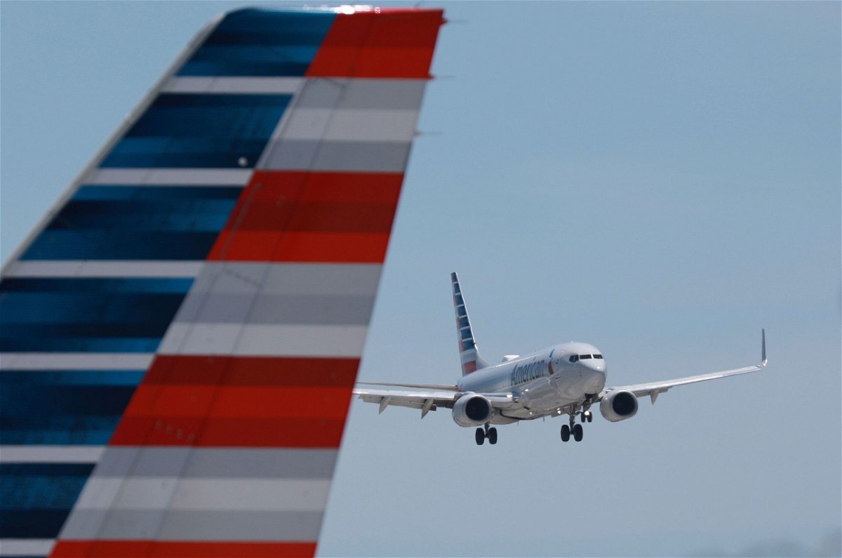 <i>Joe Raedle/Getty Images/File via CNN Newsource</i><br/>American Airlines seen in May 2023 claimed a child was at fault for being secretly recorded in a restroom and it’s now changing its response