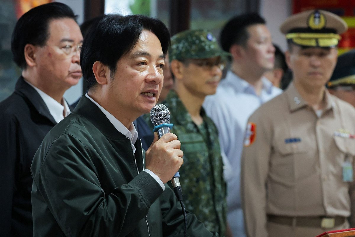 <i>Ann Wang/Reuters via CNN Newsource</i><br/>Taiwan President Lai Ching-te visits a military camp in Taoyuan