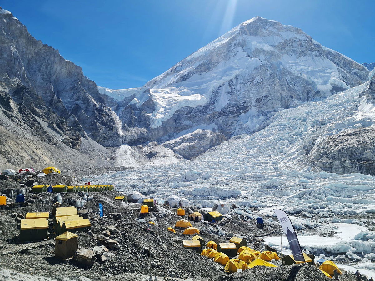 <i>Purnima Shrestha/AFP/Getty Images/File via CNN Newsource</i><br/>Tents of mountaineers are pictured at Everest base camp in the Mount Everest region of Solukhumbu district on April 18.