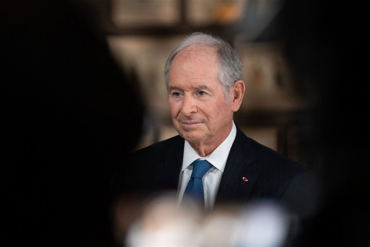 <i>Nathan Laine/Bloomberg/Getty Images/File via CNN Newsource</i><br/>Stephen Schwarzman during a Bloomberg Television interview in Paris on September 19