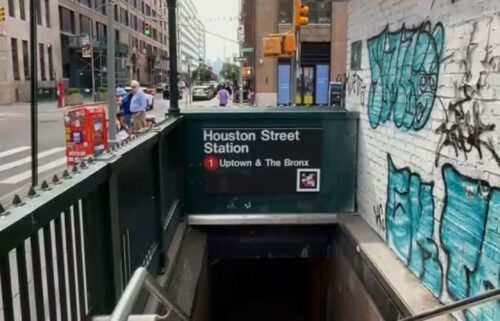 The Houston Street station in Manhattan is pictured on Saturday