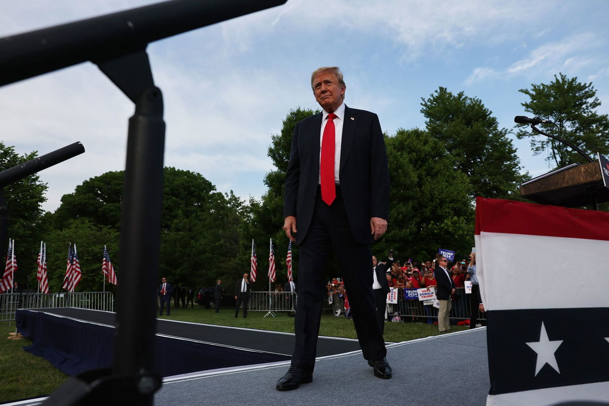 <i>Spencer Platt/Getty Images/File via CNN Newsource</i><br/>Former President Donald Trump holds a rally in the historically Democratic district of the South Bronx on May 23