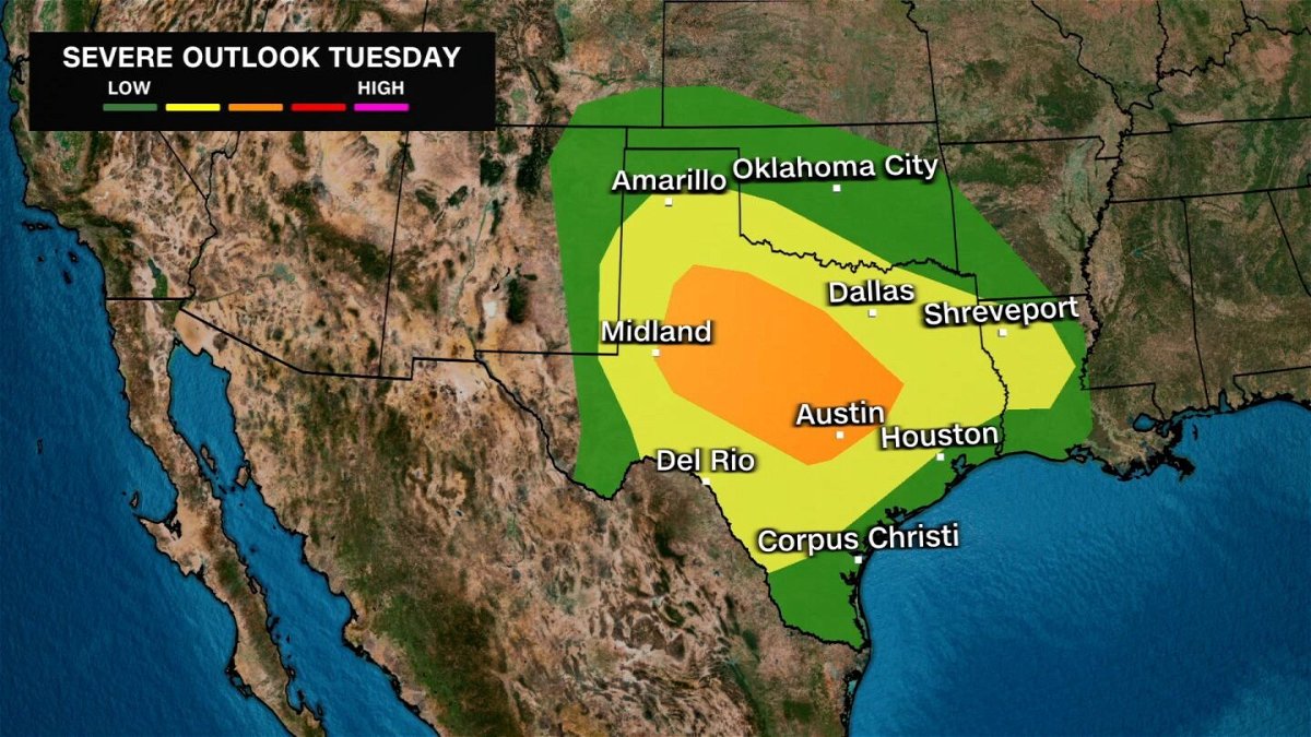 <i>CNN via CNN Newsource</i><br/>Texans who have endured an almost unrelenting parade of destructive and sometimes deadly storms must now brace for yet another round with powerful storms expected to roar to life on May 28 across the Southern Plains.
