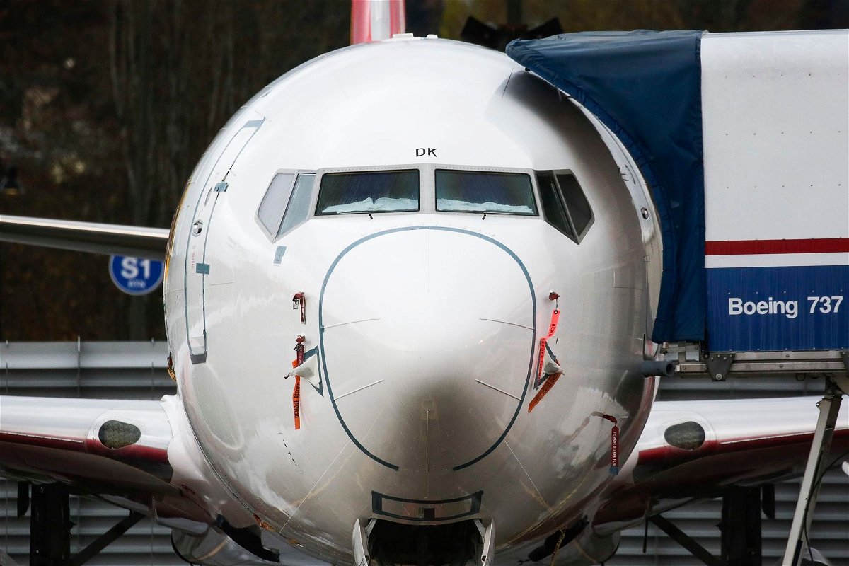 <i>Jason Redmond/AFP/Getty Images via CNN Newsource</i><br/>A Boeing 737 MAX airliner is pictured at the Boeing Factory in Renton