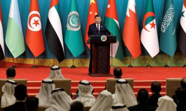 Chinese leader Xi Jinping delivers a speech at the opening ceremony of a ministerial meeting of the China-Arab States Cooperation Forum at the Diaoyutai State Guesthouse in Beijing on May 30.