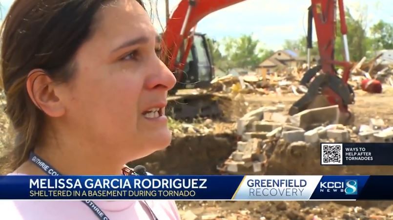 <i>KCCI via CNN Newsource</i><br/>Melissa Garcia Rodriguez was one of those five people inside that basement in Greenfield when the EF-4 tornado tore through. She thought they were doomed.