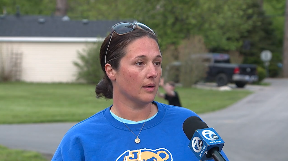 <i>WXYZ via CNN Newsource</i><br/>Bobbi Dansard talks with 7 News Detroit about a crash where a truck went airbone into a marsh with children inside the vehicle in Monroe County.
