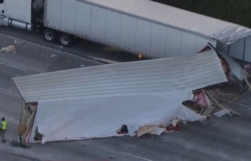 The westbound 210 Freeway in Pasadena reopened on June 25 after several lanes were closed due to a crash caused by a manufactured home toppling off a big rig and colliding with another truck on the highway.