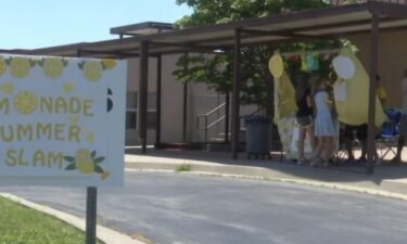 Students at Caney Valley Elementary opened a lemonade stand to benefit the Barnsdall Nursing Home.