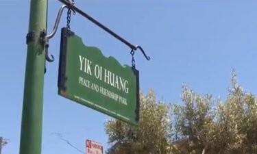 The new sign reads Yik Oi Huang Peace and Friendship Park.