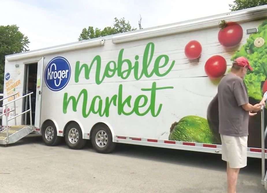 <i>WLKY via CNN Newsource</i><br/>The Kroger Mobile Market is equipped with a refrigerator