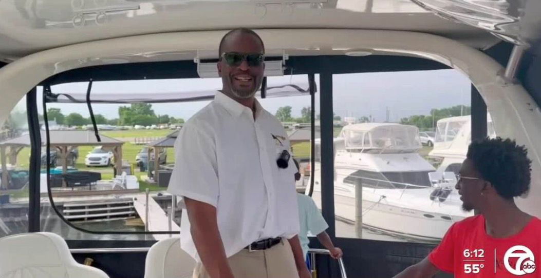 <i>WXYZ via CNN Newsource</i><br/>Jason McGuire runs Riverside Marina in Detroit. He’s currently the only Black marina operator in Michigan and one of eight in the country.