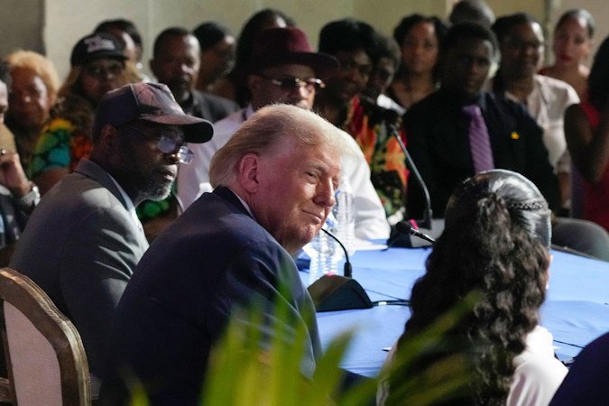 Former President Donald Trump attends a roundtable at the 180 Church in Detroit on June 15.