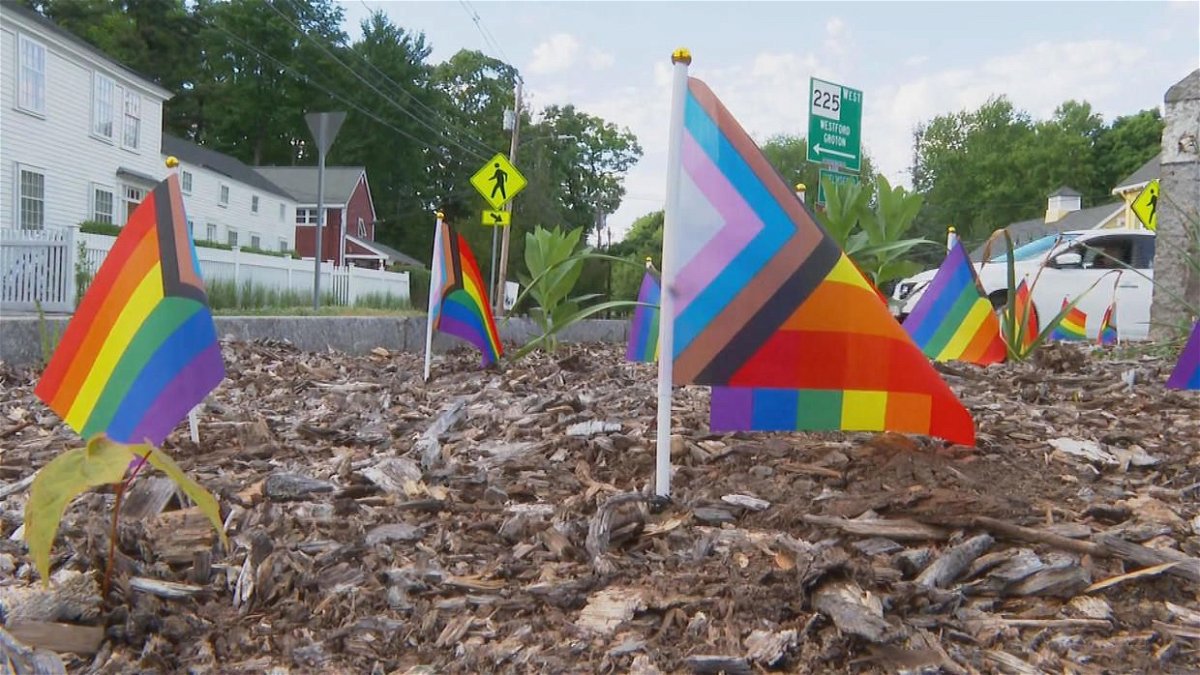 <i>WBZ via CNN Newsource</i><br/>Investigators in Carlisle are asking neighbors and businesses to check surveillance video and please come forward if they know who destroyed the pride display in the center of town.