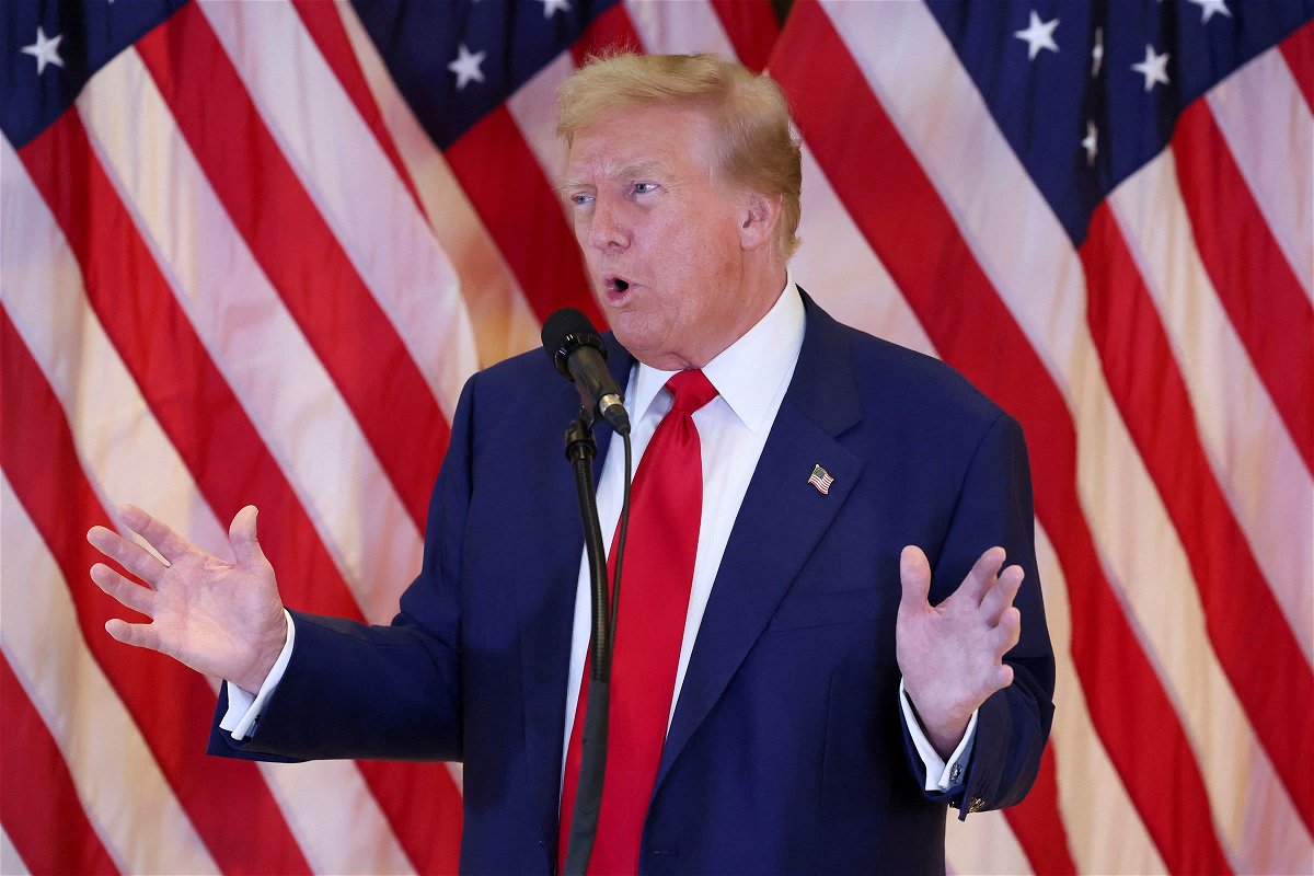 <i>Brendan McDermid/Reuters via CNN Newsource</i><br/>Former President Donald Trump said he was going to hold a “press conference” in the wake of his Thursday conviction in Manhattan on felony charges of falsifying business records.