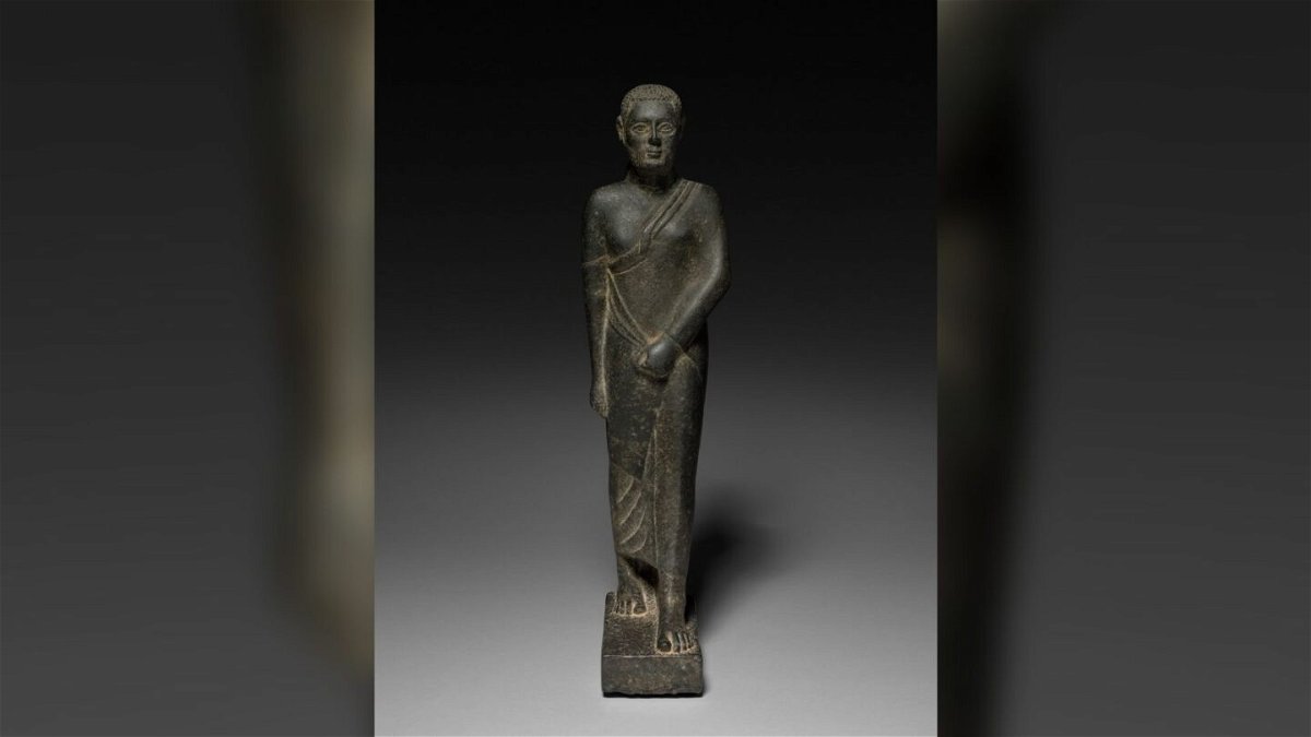 <i>The Cleveland Museum of Art via CNN Newsource</i><br/>A stone figure standing just under two feet tall will soon be returned to Libya.