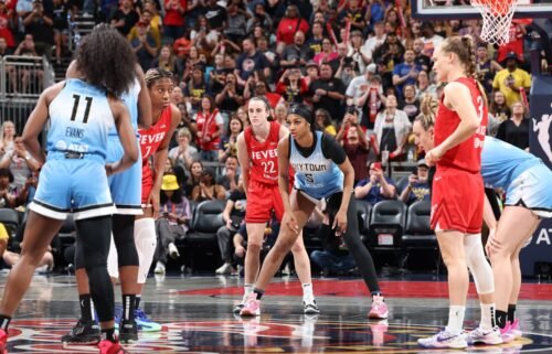 Angel Reese and Caitlin Clark met for the first time in their WNBA careers.