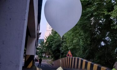 One of the balloons believed to have been sent by North Korea.
