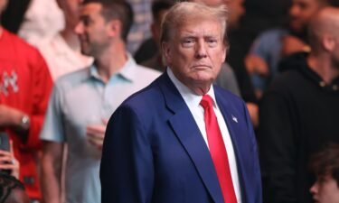 Former U.S. President Donald Trump attends UFC 302 at Prudential Center on June 01