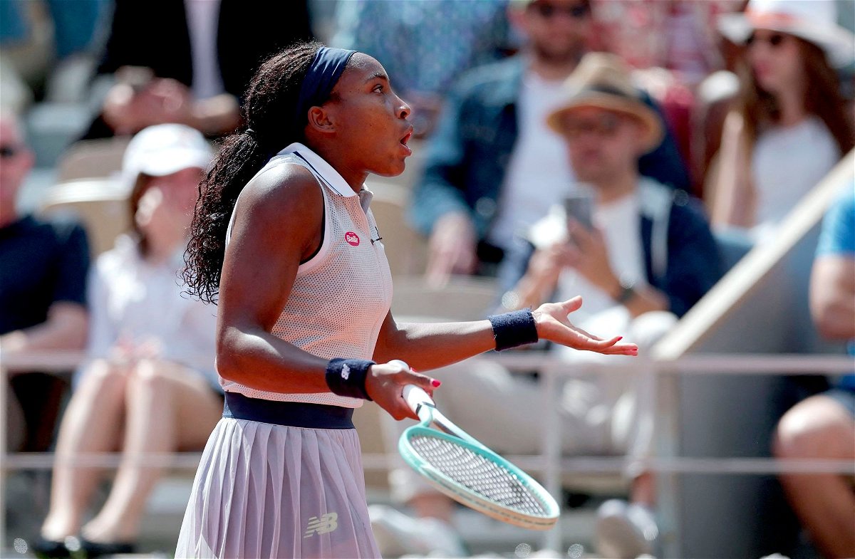 <i>Gonzalo Fuentes/Reuters via CNN Newsource</i><br/>Coco Gauff was frustrated by the umpire's decision in the second set.