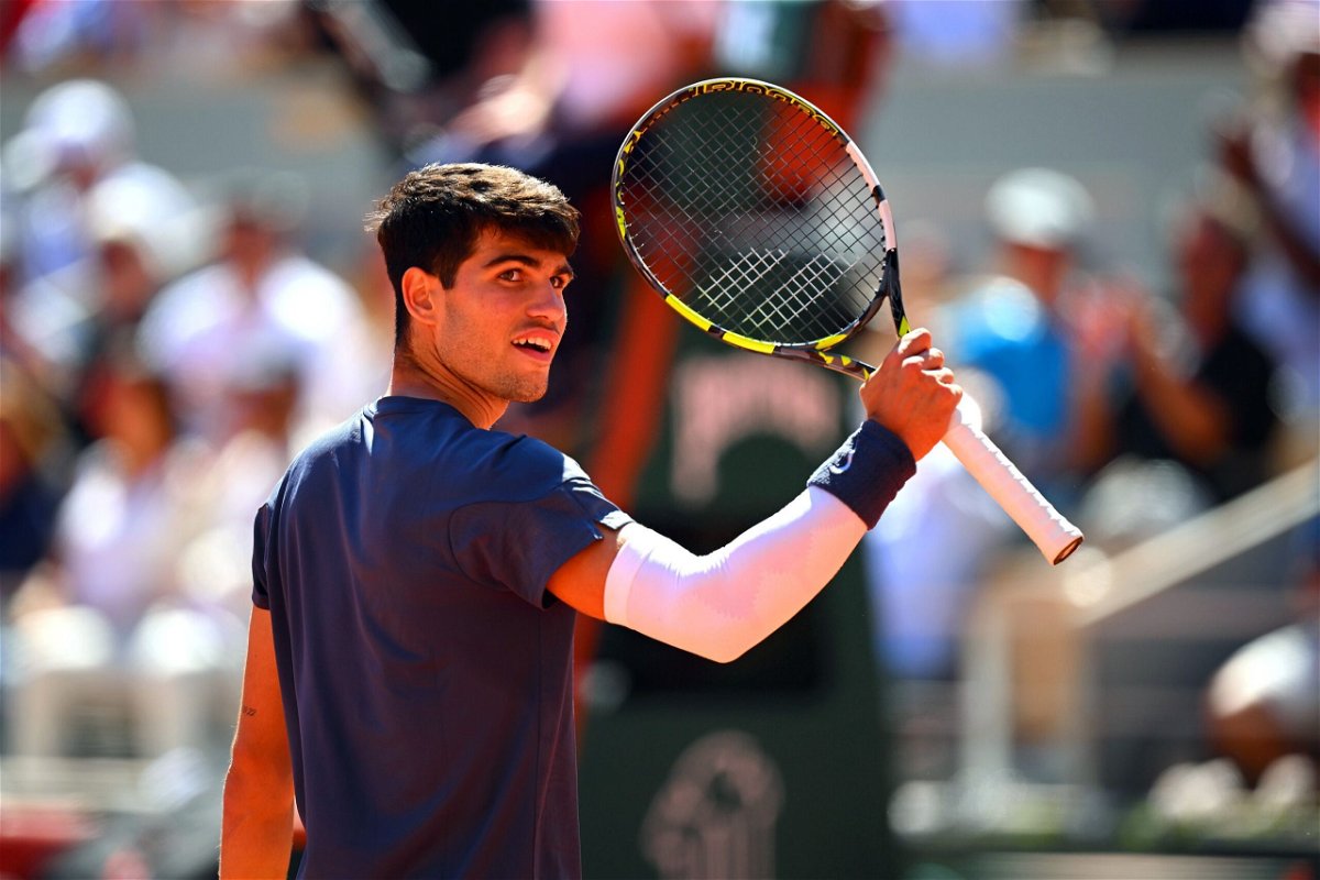 <i>Tim Goode/Getty Images via CNN Newsource</i><br/>Carlos Alcaraz reached the first French Open final of his career.