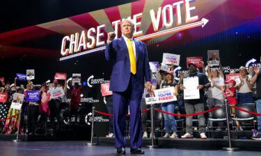 Former President Donald Trump speaks at a town hall in Phoenix on June 6. Donald Trump’s political swing through the West continues June 9 with his first campaign rally since his historic conviction at his New York hush money trial last month.