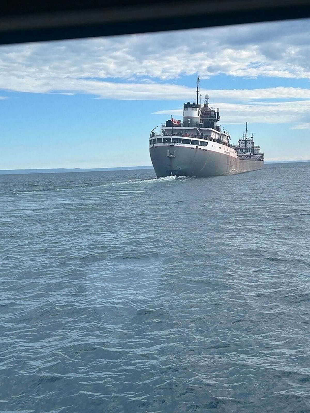 <i>US Coast Guard District 9 via CNN Newsource</i><br/>The bulk carrier Michipicoten safely anchored in Thunder Bay