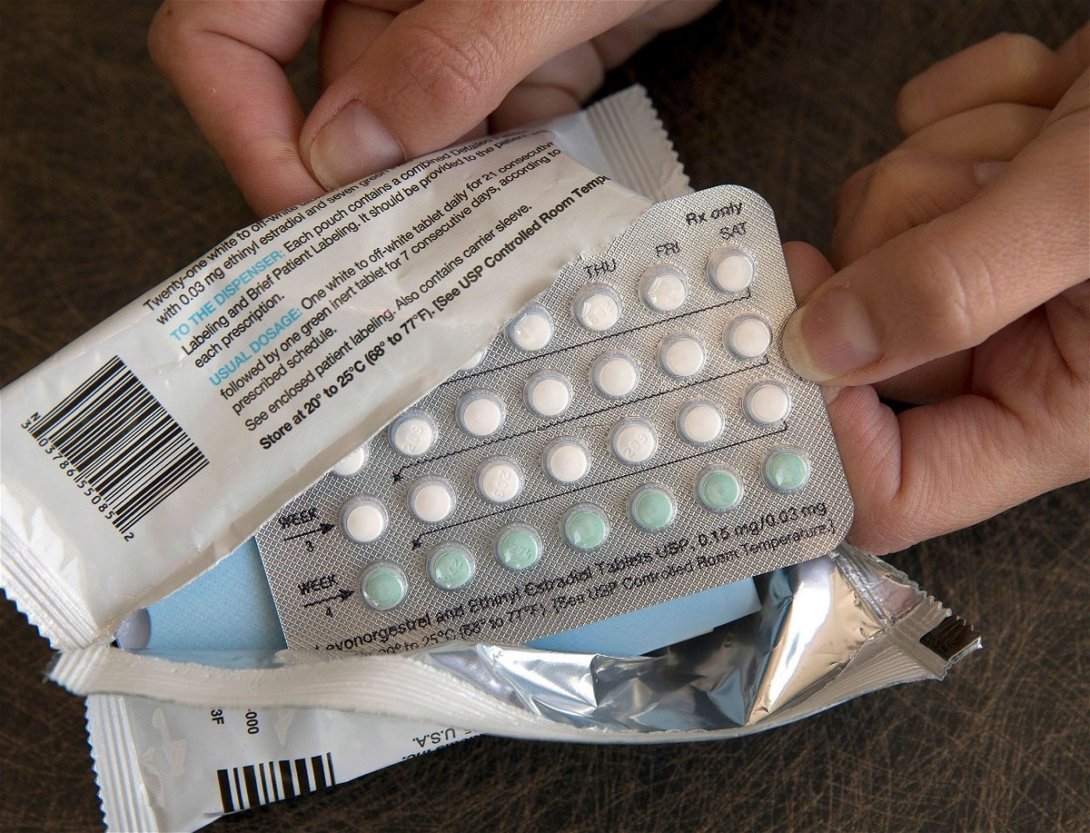 <i>Rich Pedroncelli/AP/File via CNN Newsource</i><br/>A one-month dosage of hormonal birth control pills is displayed in Sacramento